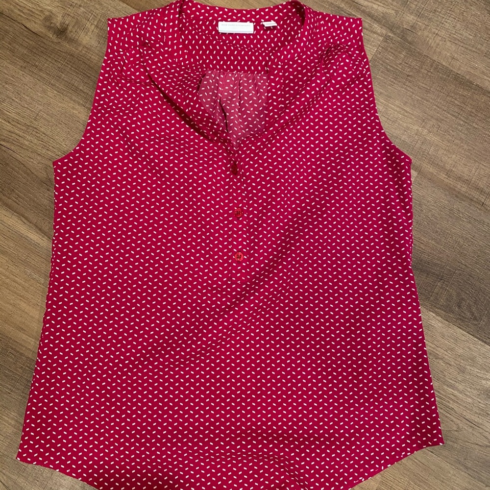 NY&Co Pink and White Sleeveless Top Sz Small
